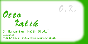 otto kalik business card